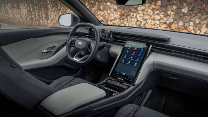 Τα δύο SUV της Ford έχουν ξεκάθαρα digital εσωτερικό περιβάλλον, με έναν μικρό ψηφιακό πίνακα μπροστά από τον οδηγό (5,3 ίντσες) και μία τεράστια οθόνη 14,6 ιντσών για το infotainment. Τα δύο SUV της Ford έχουν ξεκάθαρα digital εσωτερικό περιβάλλον, με έναν μικρό ψηφιακό πίνακα μπροστά από τον οδηγό (5,3 ίντσες) και μία τεράστια οθόνη 14,6 ιντσών για το infotainment.