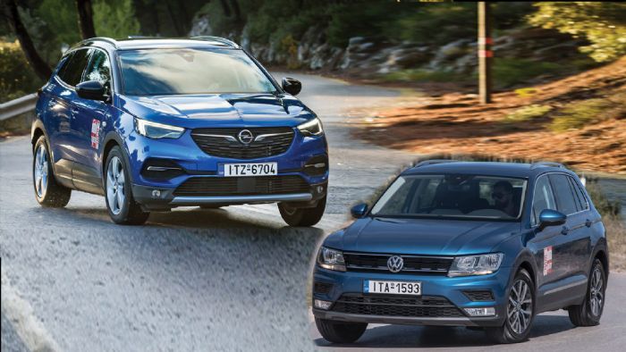 Θέτουμε αντιμέτωπες τις βασικές βενζινοκίνητες εκδόσεις των Opel GrandlandX & VW Tiguan.