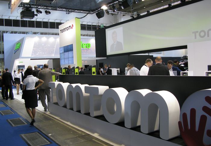 To περίπτερο της TomTom στην έκθεση της Φρανκφούρτης.