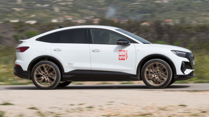 Σε καλή άσφαλτο και οδηγώντας το Audi Q4 SB e-tron 45 δεν μπορεί παρά να μείνεις εντυπωσιασμένος από την ησυχία που επικρατεί στην καμπίνα, την ποιότητα στην κύλιση και το χαμηλό αεροδυναμικό θόρυβο (
