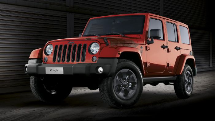 Το Jeep Wrangler  έντονο το μαύρο χρώμα στην εξωτερική εμφάνιση του