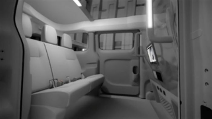 Το ειδικά διαμορφωμένο εσωτερικό του NV200 Taxi, θέτει νέα πρότυπα στην άνεση των επιβατών. Το ειδικά διαμορφωμένο εσωτερικό του NV200 Taxi, θέτει νέα πρότυπα στην άνεση των επιβατών.