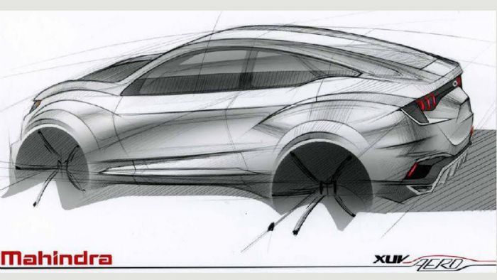 Η Mahindra έδωσε στη δημοσιότητα ένα προωθητικό σκίτσο του νέου XUV Aero που θα κάνει ντεμπούτο σε λίγες ημέρες στην έκθεση του Νέου Δελχί.