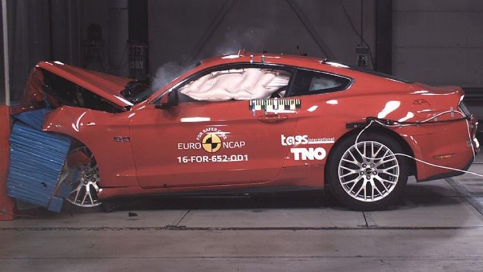 Δοκιμή πρόσκρουσης για την Ford Mustang.