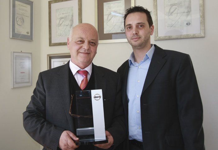 Αριστερά ο <b>κ. Γιάννης Κυριακούδης</b>, ιδιοκτήτης της Κυριακούδης Α.Ε. και επίσημος αντιπρόσωπος-συνεργάτης της Νικ. Ι. Θεοχαράκης Α.Ε. και δεξιά ο γιος του <b>κ. Κωνσταντίνος Κυριακούδης</b>.
Αριστερά ο <b>κ. Γιάννης Κυριακούδης</b>, ιδιοκτήτης της Κυριακούδης Α.Ε. και επίσημος αντιπρόσωπος-συνεργάτης της Νικ. Ι. Θεοχαράκης Α.Ε. και δεξιά ο γιος του <b>κ. Κωνσταντίνος Κυριακούδης</b>.