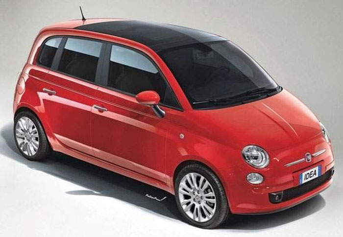 Αυτή είναι η ψηφιακά επεξεργασμένη φωτογραφία του πεντάθυρου Fiat 500 που κυκλοφορεί στο διαδίκτυο 