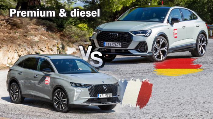 Diesel Premium SUVs: Audi Q3 Sportback vs DS7 - Σύγκριση Audi Q3 Sportback με DS7