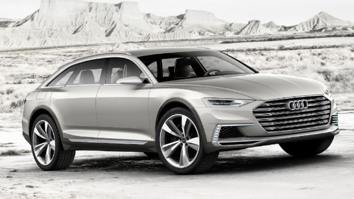 Το εμπρός μέρος του πρωτότυπου της Audi ακολουθεί σχεδιαστικά τη μορφή των υπόλοιπων δύο Prologue.