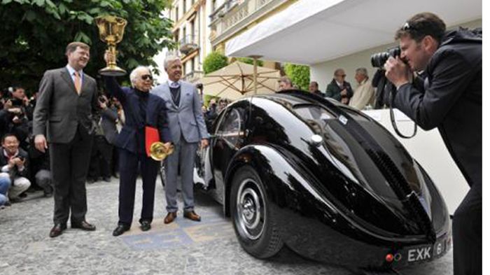 Το πρώτο βραβείο κέρδισε στο Concorso η άριστα συντηρημένη και πανάκριβη Bugatti 57SC Atlantic του 1938, που ανήκει στο σχεδιαστή μόδας Ralph Lauren.