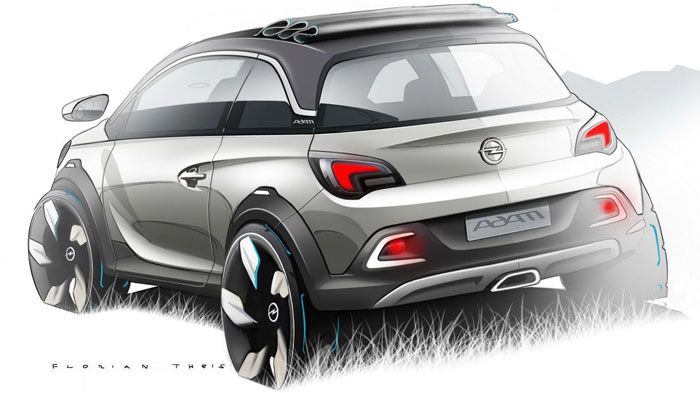 Το Opel Adam Rocks Concept διαθέτει συρόμενη ηλεκτρική οροφή.