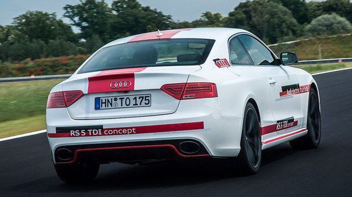 Το RS5 TDI concept χρειάζεται 4 δλ. για να πραγματοποιήσει τη διαδικασία του 0-100 χλμ./ώρα, μια τιμή που το καθιστά γρηγορότερο κατά 0,6 δλ. από το RS5 βενζίνης.