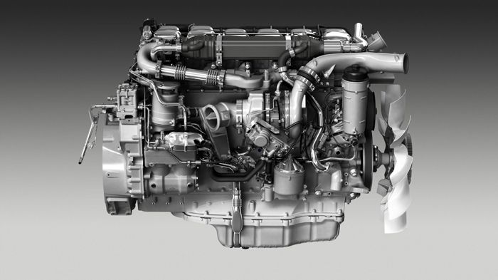 Ο νέος 13λιτρος bio-diesel κινητήρας, προδιαγραφών Euro6, της Scania, αποδίδει ισχύ 450 ή 490 ίππων και μέγιστη ροπή 2.350 ή 2.500 Nm αντίστοιχα.