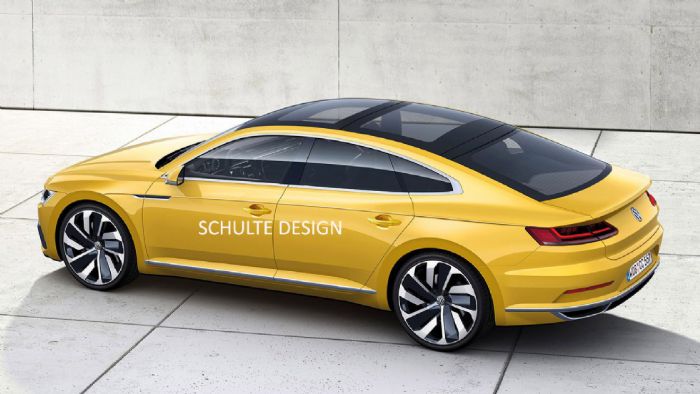 To πίσω μέρος του VW CC ενισχύει τον δυναμισμό του μοντέλου τόσο μέσω της έντονης κλίσης της οροφής όσο και των έντονων νεύρων που το διατρέχουν.	