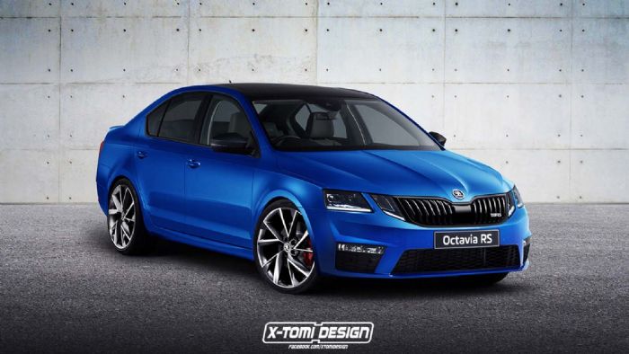 Στο σχέδιο του Χ-TOMI η Skoda Octavia RS έρχεται με διχρωμία στο αμάξωμα.