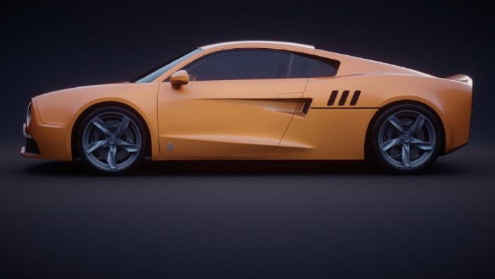 Κάτω από το πορτοκαλί αμάξωμα κρύβεται ένα Audi R8 πρώτης γενιάς.