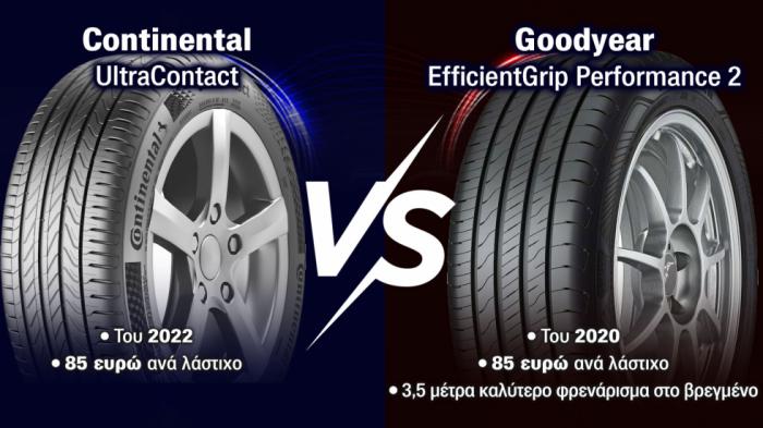 Συγκριτικό θερινών: Goodyear EfficientGrip Performance 2 Vs Continental UltraContact