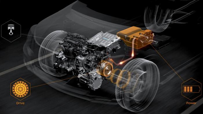 Χάρη στην τεχνολογία Linear Tune από τη Nissan το αυτοκίνητο αντιλαμβάνεται μόνο του πότε πρέπει να ανεβάσει τις στροφές λειτουργίας του θερμικού μοτέρ για να αντιστοιχούν στις ενεργειακές απαιτήσεις που έχει ο ηλεκτροκινητήρας.