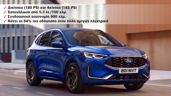 2κίνητο & 4κίνητο: Πώς δουλεύει το πρώτο full υβριδικό Ford Kuga; 2κίνητο & 4κίνητο: Πώς δουλεύει το πρώτο full υβριδικό Ford Kuga;