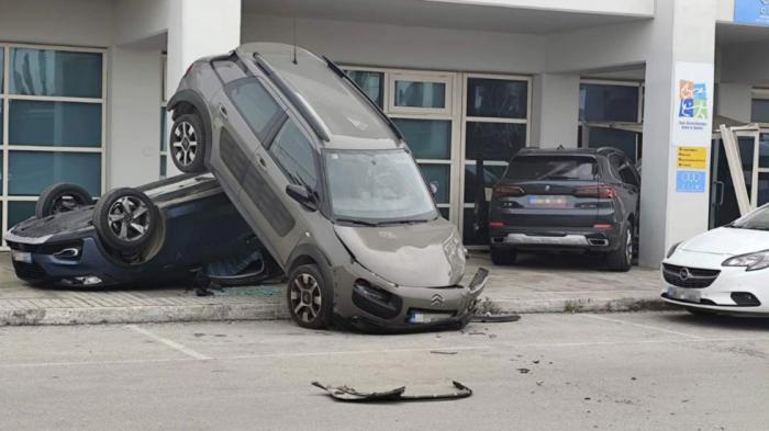 Απίστευτο τροχαίο ατύχημα στο parking του ΟΑΚΑ 