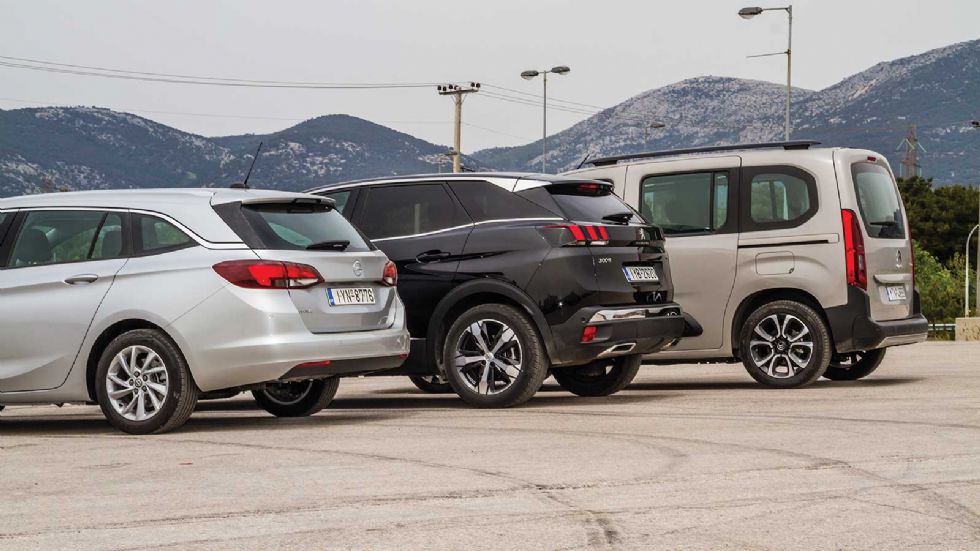 Citroen Berlingo vs Opel Astra S/W vs Peugeot 3008
