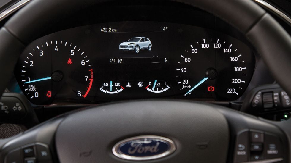 Κλασσικός (σύγχρονο) Ford ο πίνακας οργάνων. Προσφέρεται και ψηφιακός 12,3 ιντσών με διαμορφώσεις αναλόγως της επιλεγμένης λειτουργίας. 