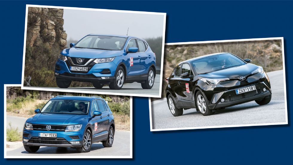 Nissan Qashqai Vs Toyota C-HR Vs VW Tiguan