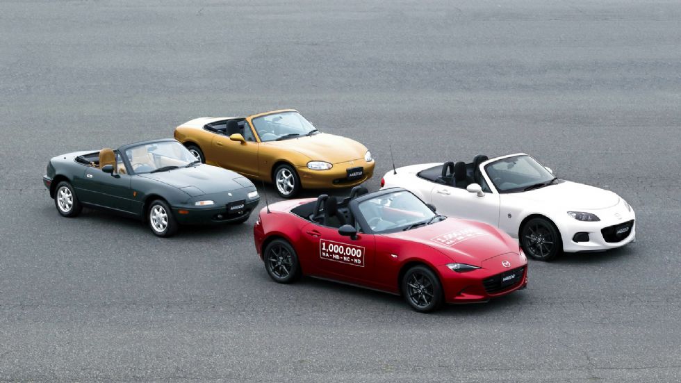 Ήταν Απρίλιος του 1989 όταν μας συστήθηκε το Mazda MX-5. Σήμερα, 27 χρόνια μετά, οι 4 γενιές του έχουν πουλήσει ένα εκατομμύριο «κομμάτια».