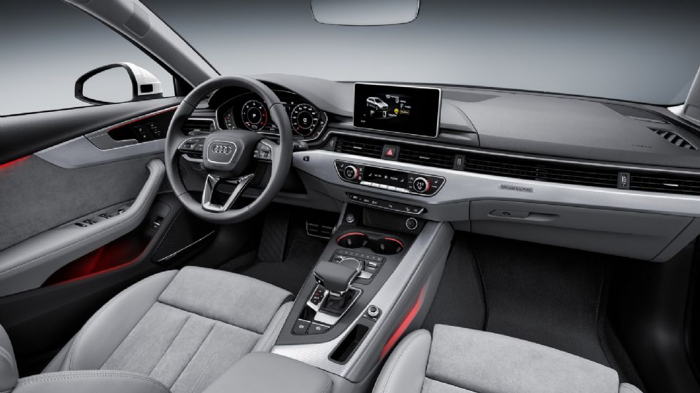 Το εσωτερικό του Audi A4 allroad quattro δεν διαφοροποιείται αισθητικά από αυτό του A4 Avant.
