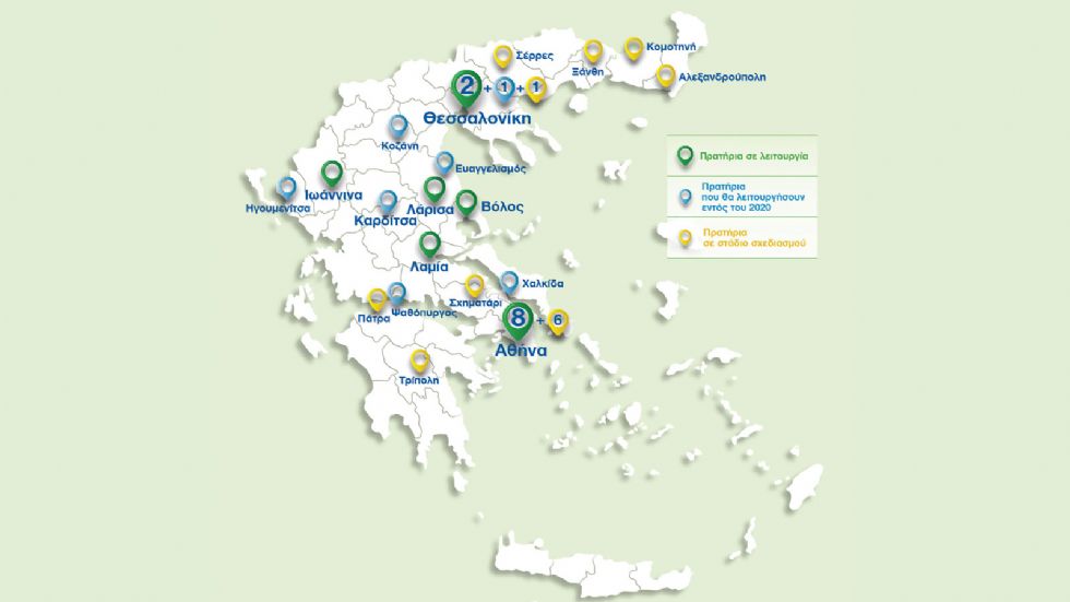 Ο χάρτης των πρατηριών CNG στην Ελλάδα
