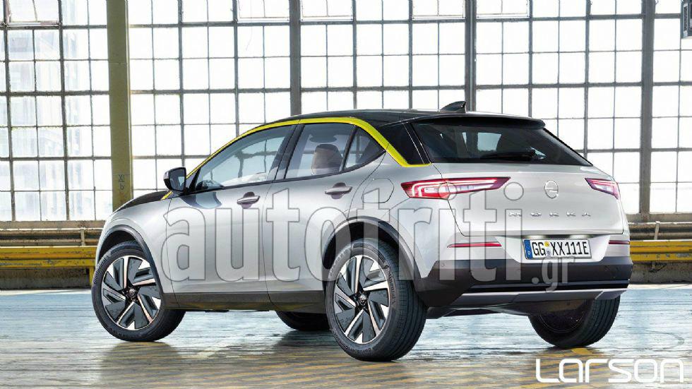 Opel Mokka: Πίσω: Κοφτό πίσω μέρος σας κουπέ, μεγάλα LED φανάρια και το όνομα γραμμένο με παχιά γράμματα.	