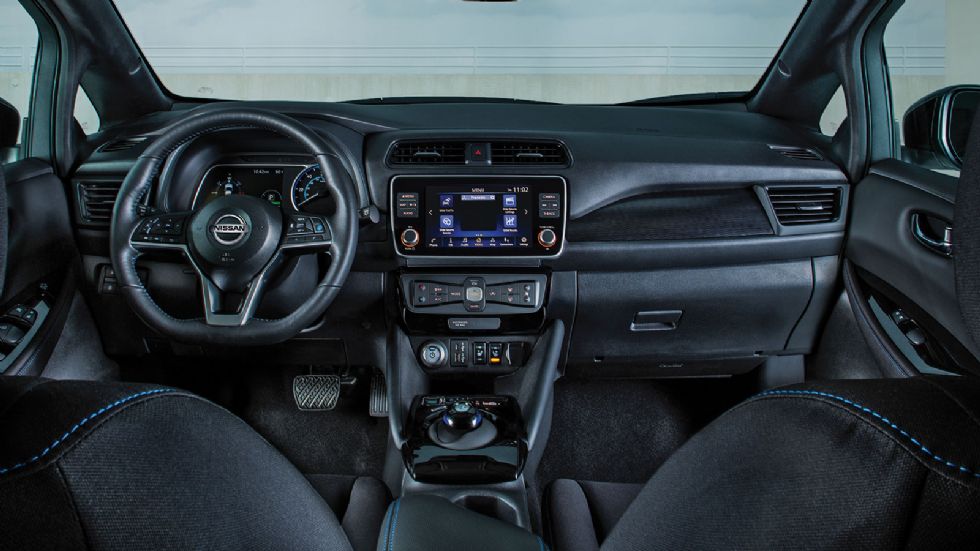 Μοντέρνο, high-tech και γεροδεμένο το εσωτερικό του νέου Nissan LEAF. Ξεχωρίζει μάλιστα για τους μεγάλους του εσωτερικούς χώρους.
