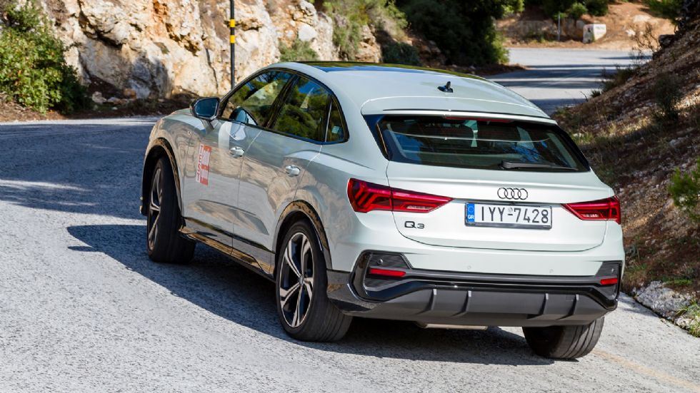 Το Audi Q3 Sportback συνδυάζει με τον καλύτερο τρόπο την σπορτίφ οδική συμπεριφορά με την αξιοζήλευτη ποιότητα κύλισης. Το τιμόνι του δεν «κόβει» αρκετά και είναι ελαφρύ, τα φρένα του όμως είναι συγκλ