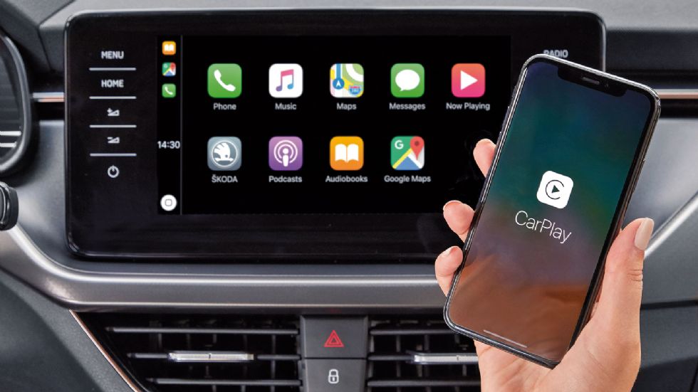 Στην κορυφαία έκδοση του συστήματος πολυμέσων μπορείτε να συνδέσετε μέσω android Auto και Car Play ασύρματα το τηλέφωνό σας.