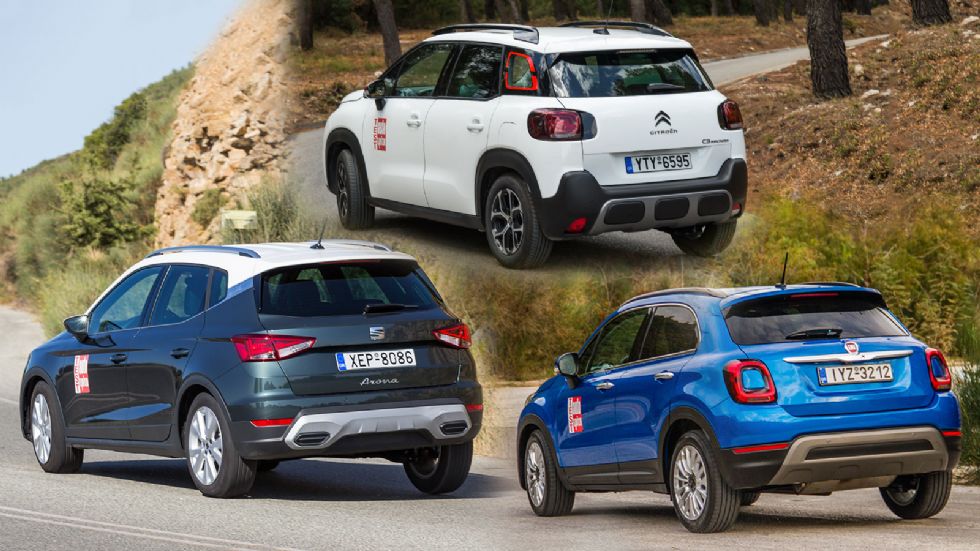 Άνετο, trendy ή απολαυστικό B-SUV; Citroen C3 Aircross Vs Fiat 500X Vs SEAT Arona