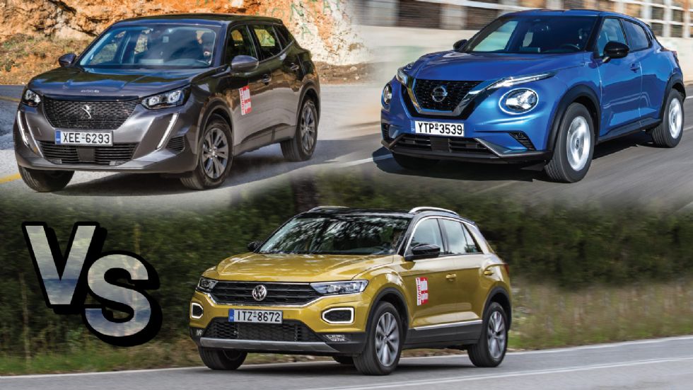 Nissan Juke vs Peugeot 2008 vs VW T-Roc