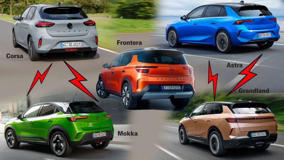Η γκάμα ηλεκτρικών της Opel: Corsa, Astra, Mokka, Frontera και Grandland.