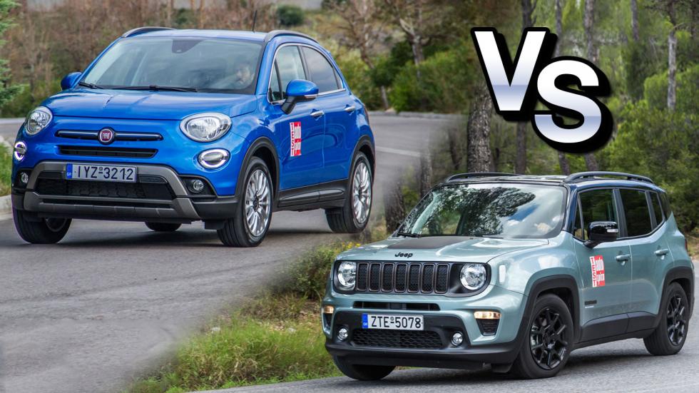 Fiat 500X vs Jeep Renegade: Ιταλικό SUV πόλης με βενζίνη ή ήπια υβριδικό Jeep με +7,5 χιλιάρικα;