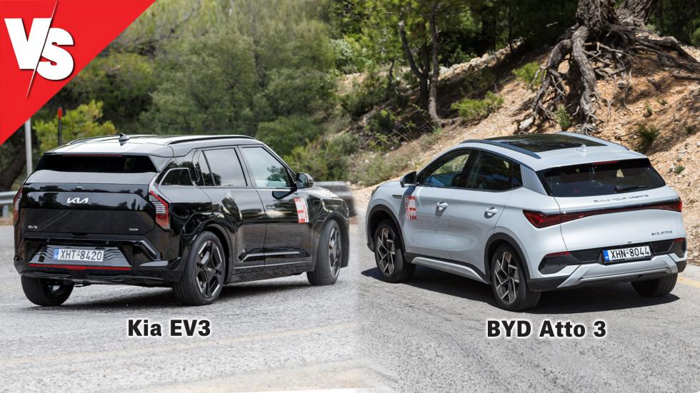 Ηλεκτρικά SUV με Leasing: Kia EV3 Long Range Vs BYD Atto 3 204 PS