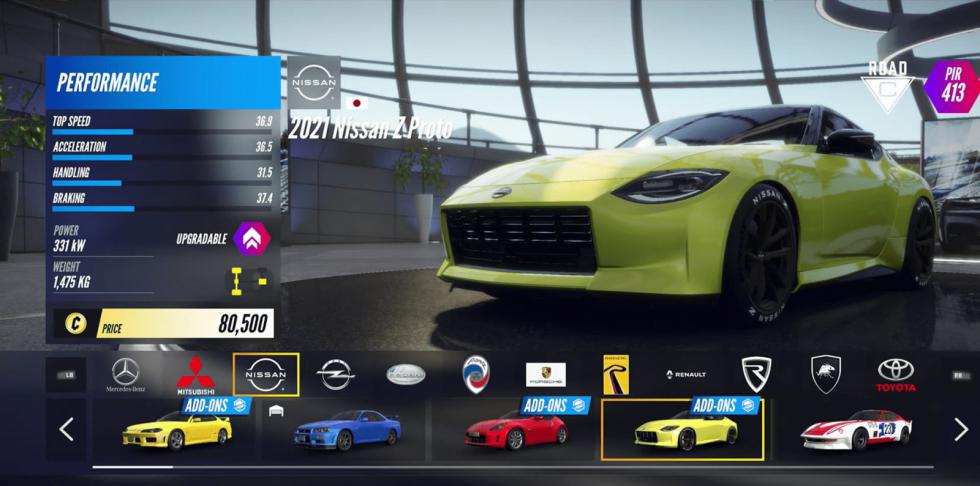 Eικόνα από το νέο Nissan 400Z στο video game.