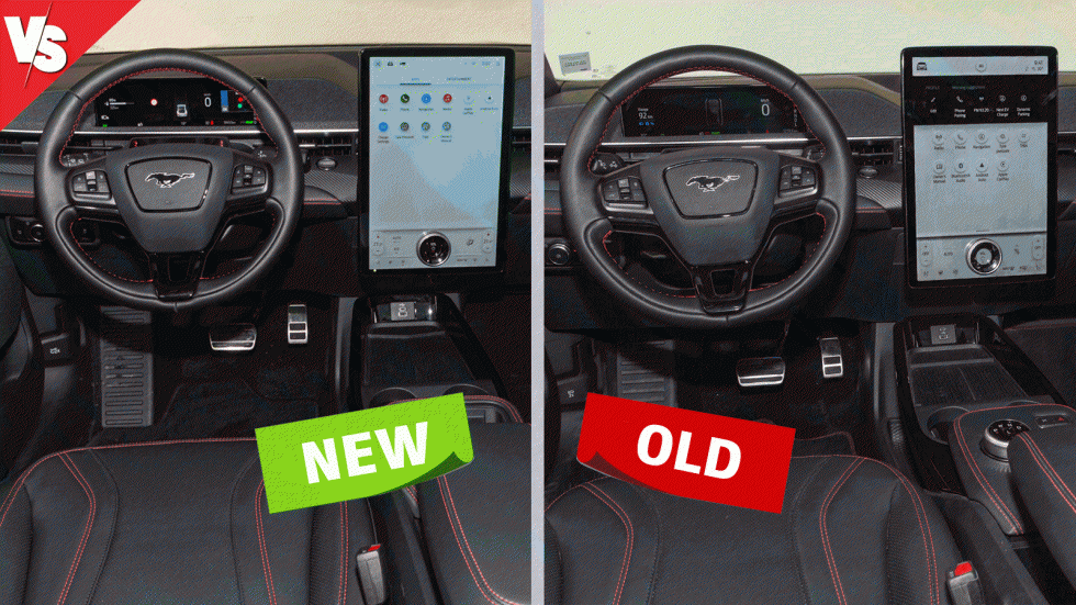 Οι αλλαγές στο εσωτερικό ωφέλησαν την Mustang Mach-E στην εργονομία, αναδεικνύοντας και τον premium αέρα της.