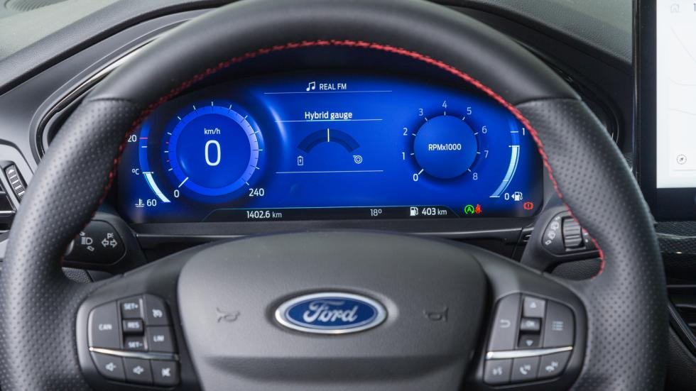 Αναλόγως του drive mode που επιλέγεις αλλάζει και η χρωματική διαμόρφωση του ψηφιακού πίνακα οργάνων του Ford.