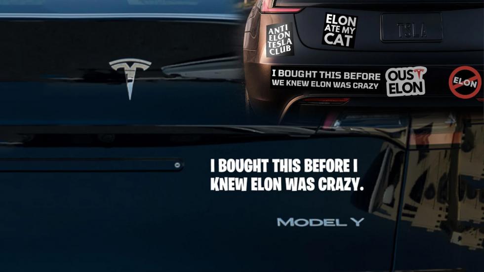 Βγάζει 100 χιλιάρικα το μήνα πουλώντας Anti-Tesla αυτοκόλλητα