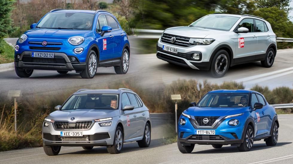 Fiat 500X Vs Nissan Juke Vs Skoda Kamiq Vs VW T-Cross