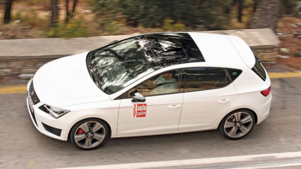 Διακριτικό σε εμφάνιση είναι το SEAT Leon Cupra των 280 ίππων, αλλά οι κόκκινες δαγκάνες των τεράστιων αεριζόμενων δισκόφρενων βγάζουν μάτι. 