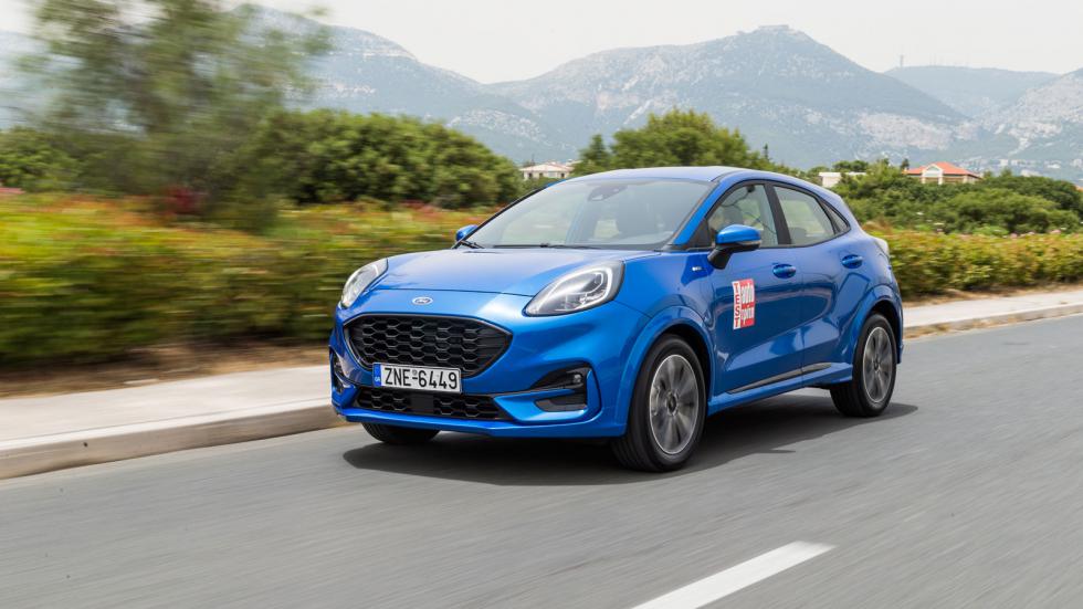Η «μικρή» έκδοση του Ford Puma με τα 125 άλογα και το 6άρι χειροκίνητο κιβώτιο έχει τη μικρότερη κατανάλωση σε ταξίδι (4,0 λτ./100 χλμ.) μεταξύ των μοντέλων βενζίνης με και χωρίς ήπια υβριδική τεχνολο