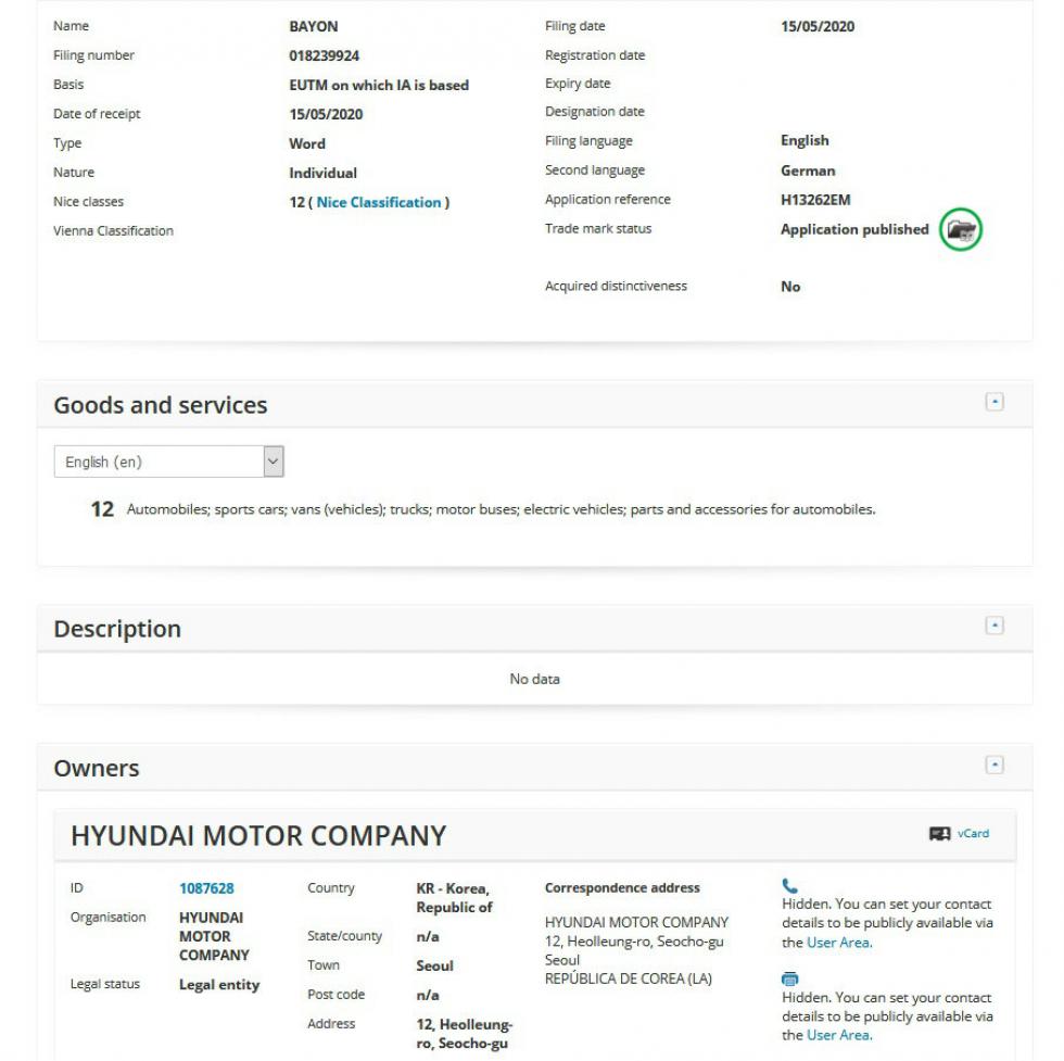 Η Hyundai «έκλεισε» το όνομα Bayon