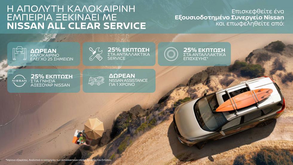 Nissan: Δωρεάν καλοκαιρινός έλεγχος & 25% έκπτωση σε ανταλλακτικά-αξεσουάρ