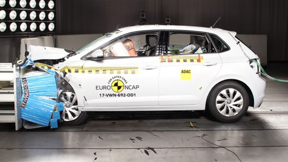 To VW Polo έχει λάβει πέντε αστέρια στις δοκιμές πρόσκρουσης του EuroNCAP.