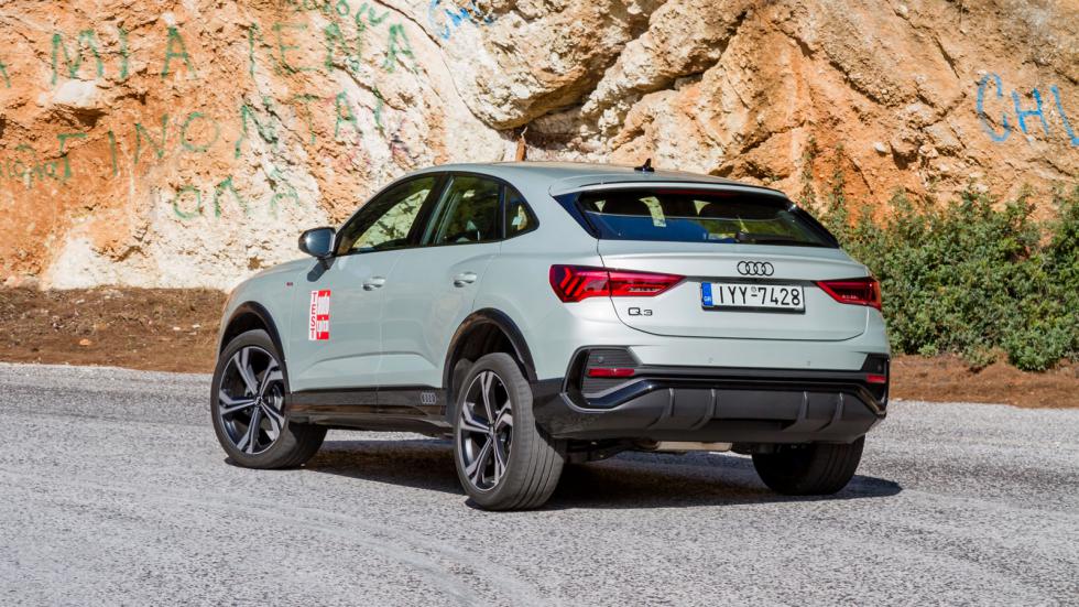 Ακόμη και σε πιο πιεσμένες συνθήκες, το Audi Q3 σε πείθει ότι μπορεί να στρίψει με φοβερή αυτοπεποίθηση, ειδικά αν έχεις επιλέξει την έξτρα sport ανάρτηση (260 ευρώ).