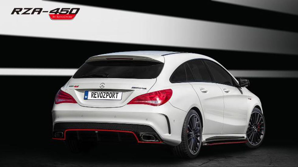 Το πακέτο RZA-450 των 450 αλόγων αφορά στην CLA 45 AMG Shooting Brake και περιλαμβάνει βελτιωμένο εγκέφαλο και εξάτμιση τιτανίου.